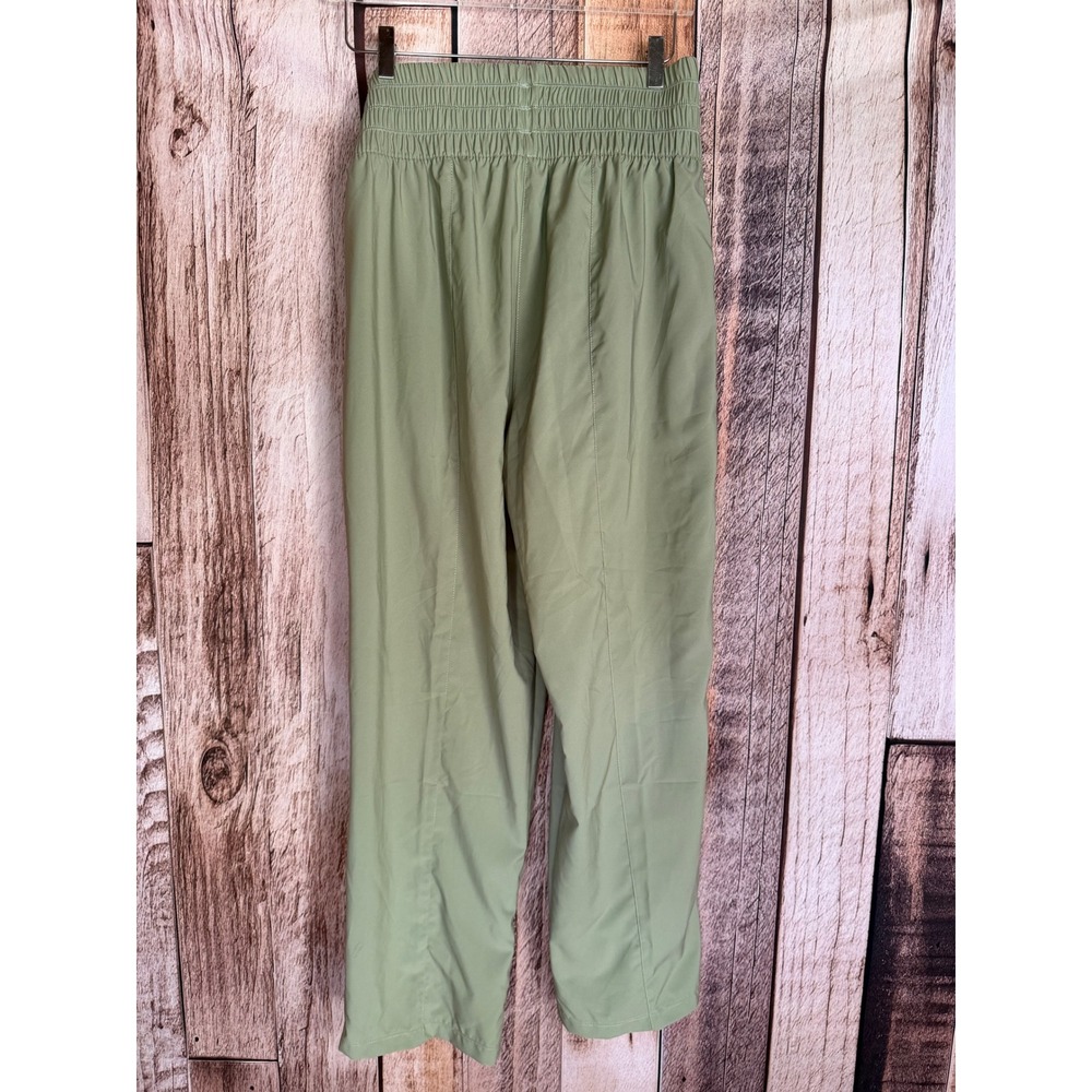 Nike Woven Pull On Wide Leg Pants Green Minimalist Casual Travel Versatile Large